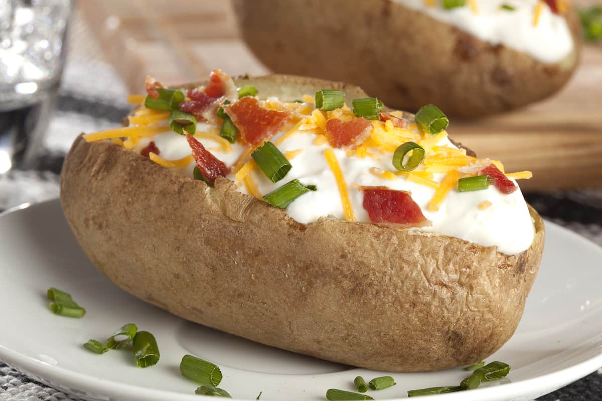 Fluffy Interior And Crispy Skin In A Microwave Baked Potato